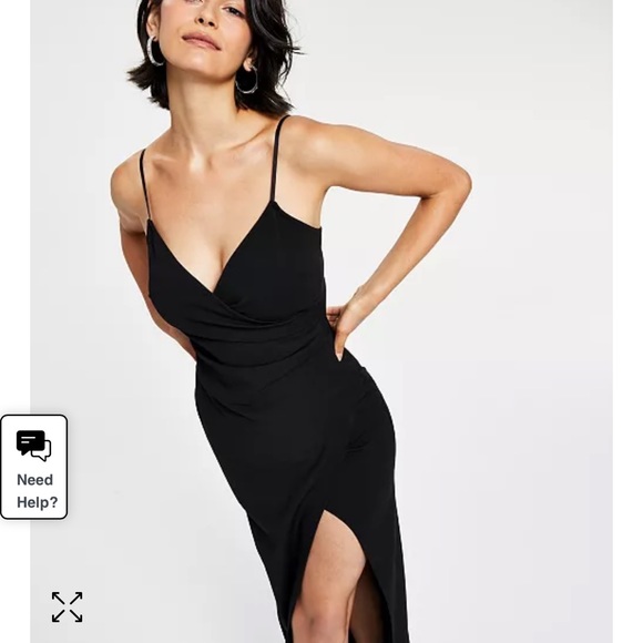 EMERALD SUNDAE Juniors' High-Slit Formal Gown Black Dress Evening Wear - Picture 7 of 13